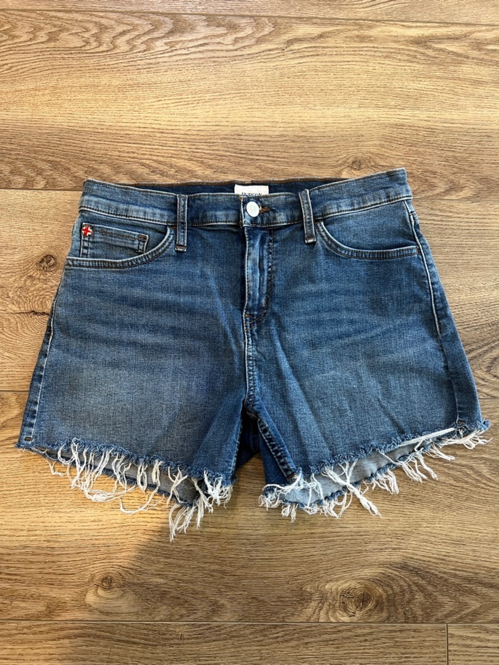 Hudson Jeans Distressed Cutoff Denim Shorts Gracie - Blue 27
